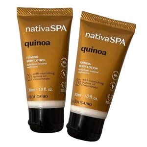 Nativa SPA Quinoa Firming Body Lotion New Lot of 2, 30 ml each Cruelty Free